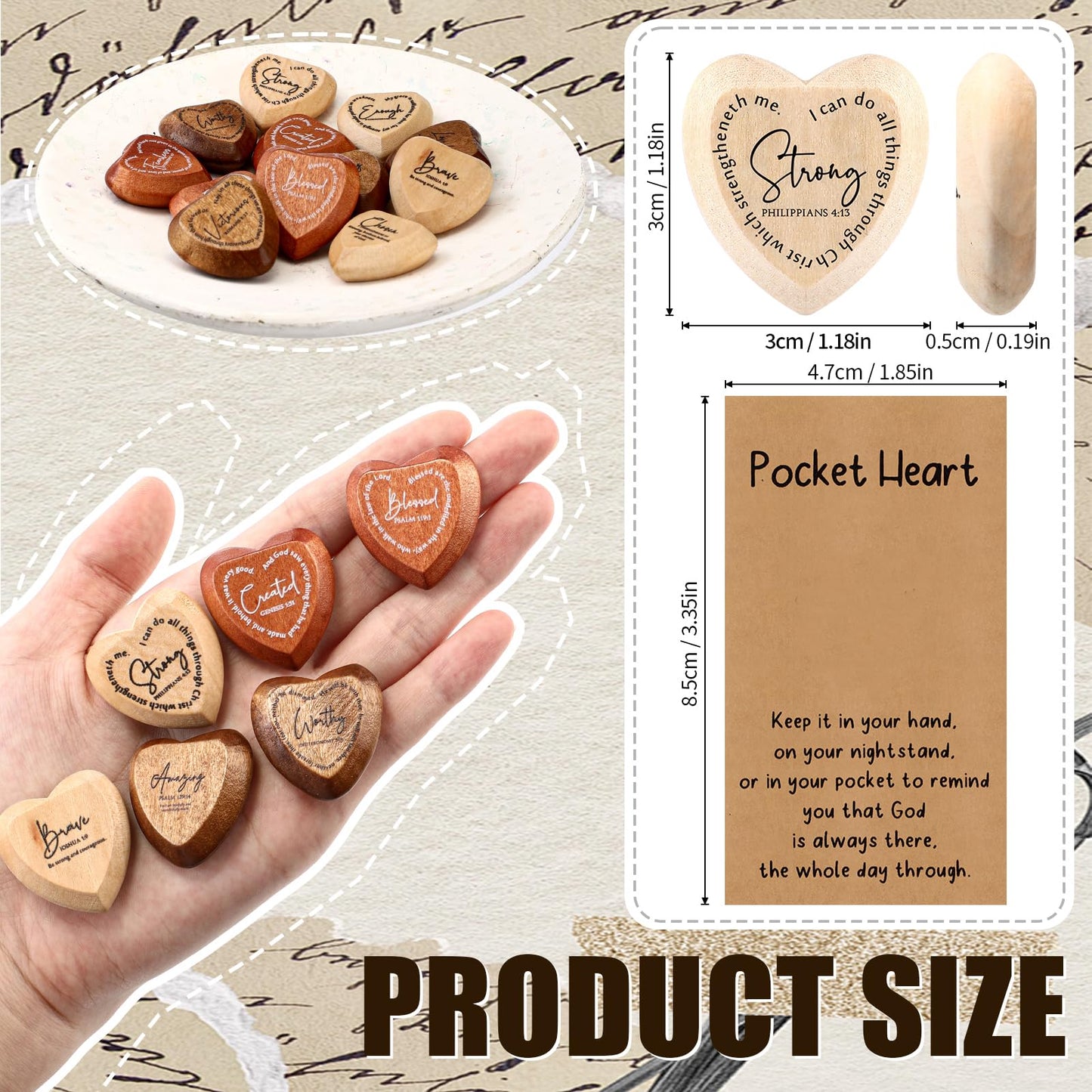 🔥 LAST DAY 49% OFF - ✝️ Christian Pocket Hearts Gift Set – 12 Faith-Filled Keepsakes of Love & Encouragement 🎁