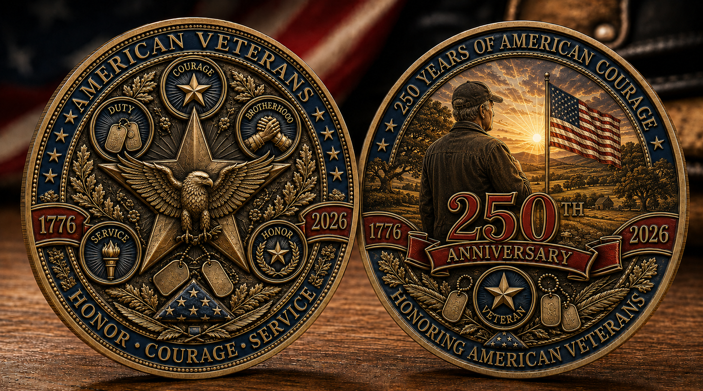 šŗšø Limited Edition 250th Anniversary Commemorative Veteran Coin (1776-2026) | The Ultimate Keepsake & Challenge Coin š¦