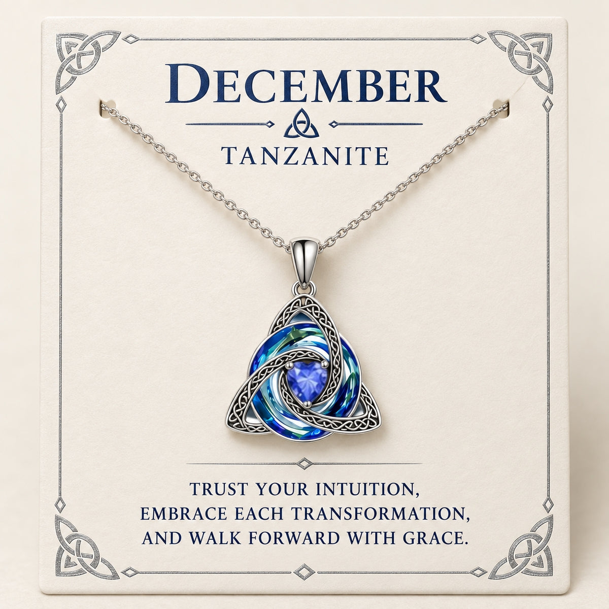 ♾️💖Birthstone Celtic Knot Necklace with cards