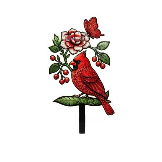 🐦Cardinal Art Garden Stake💥