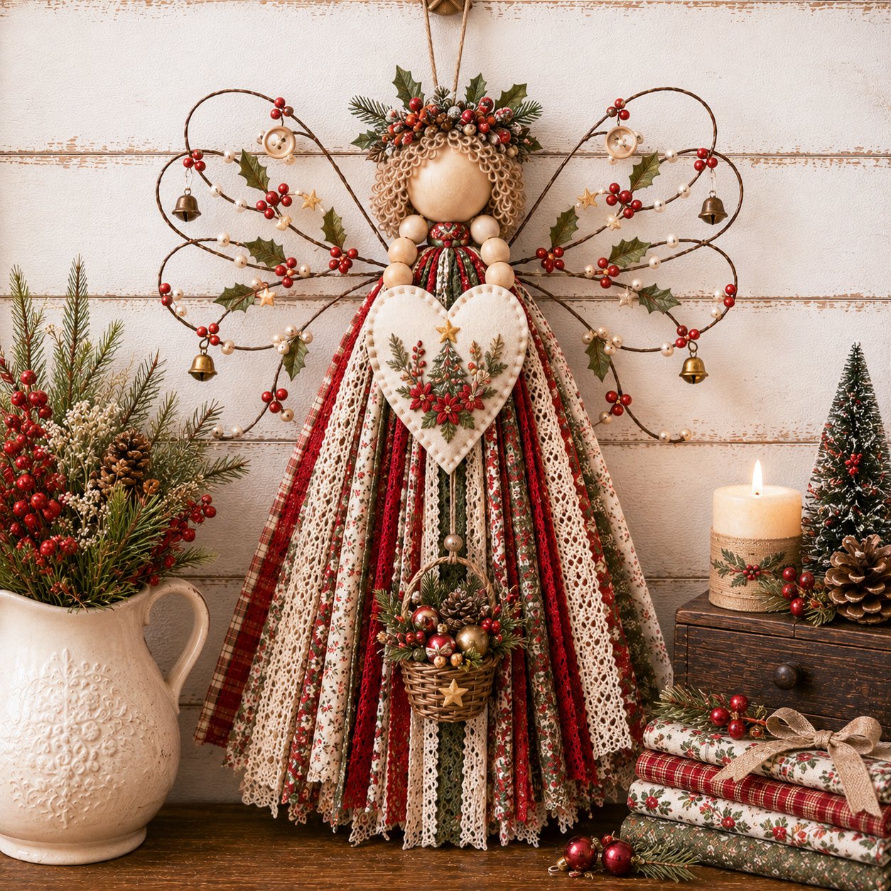 🔥LAST DAY 50% OFF - 🪽 Angel Fabric Hanging DIY Kit - Stitch a Little Blessing That Stays Forever