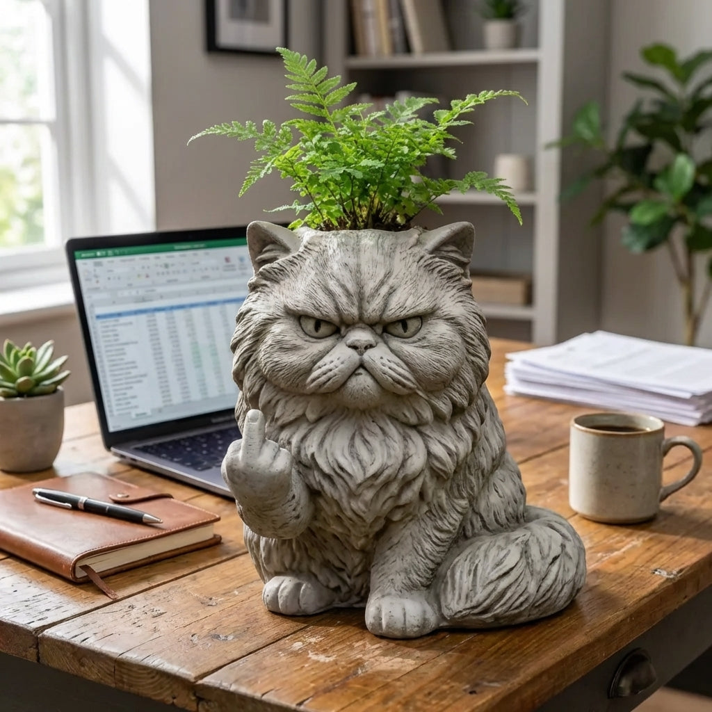 Funny Cat Planter – Your Plants Just Got Attitude 🌿🐱
