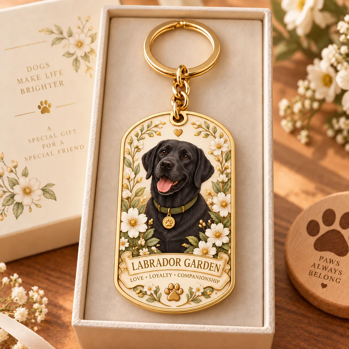 🐾 Labrador Garden Keychain Collection
