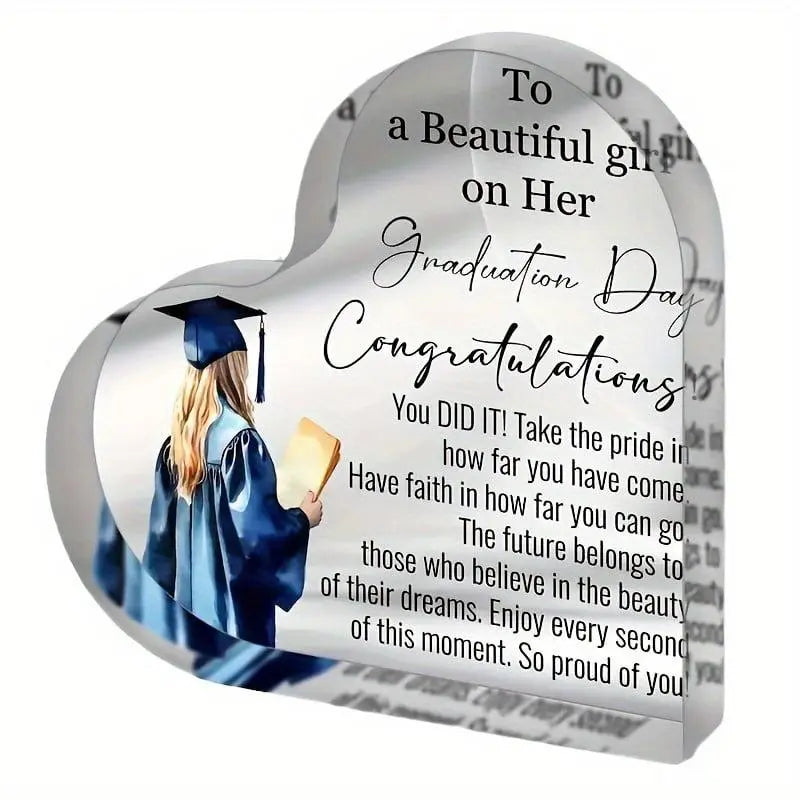 π Acrylic Heart-Shaped Inspirational Graduation Gifts For Her