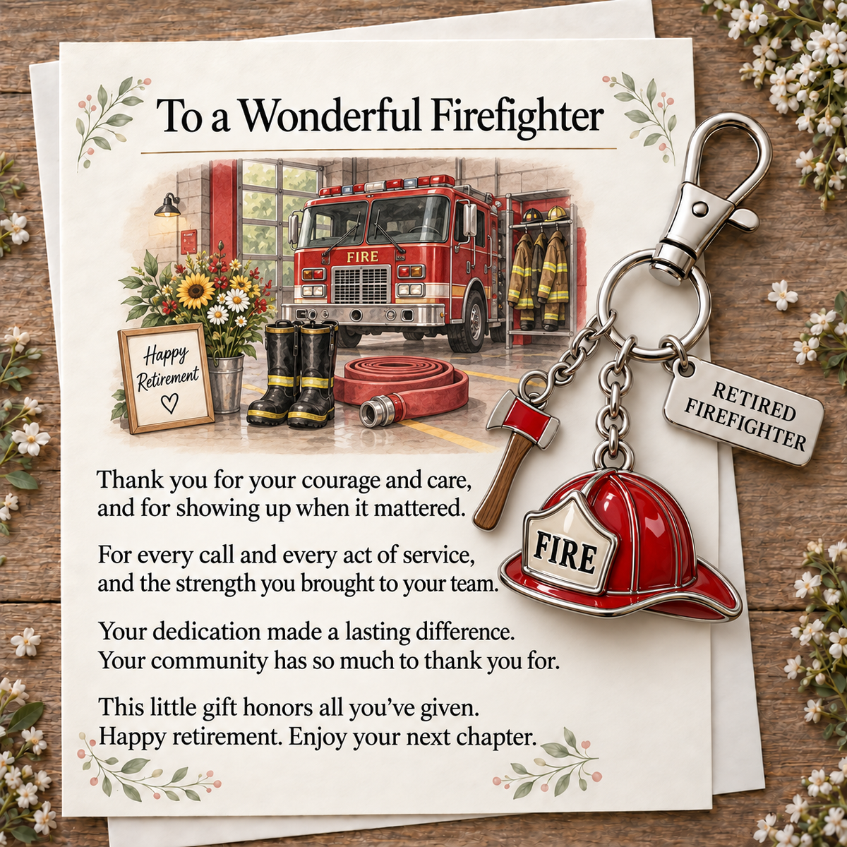 Retirement Keychain & Keepsake Card