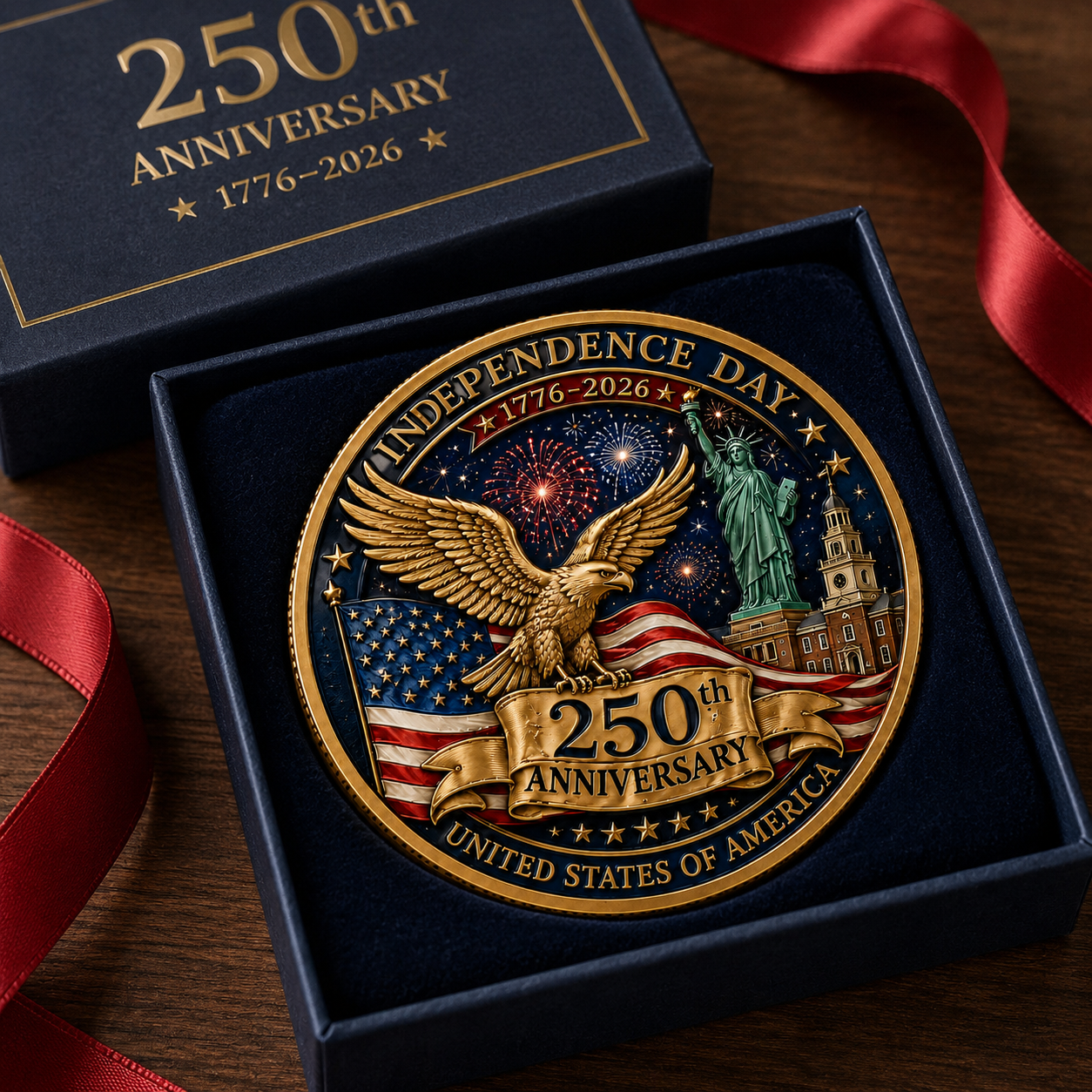 250th Anniversary Independence Day Commemorative Coin – 1776-2026