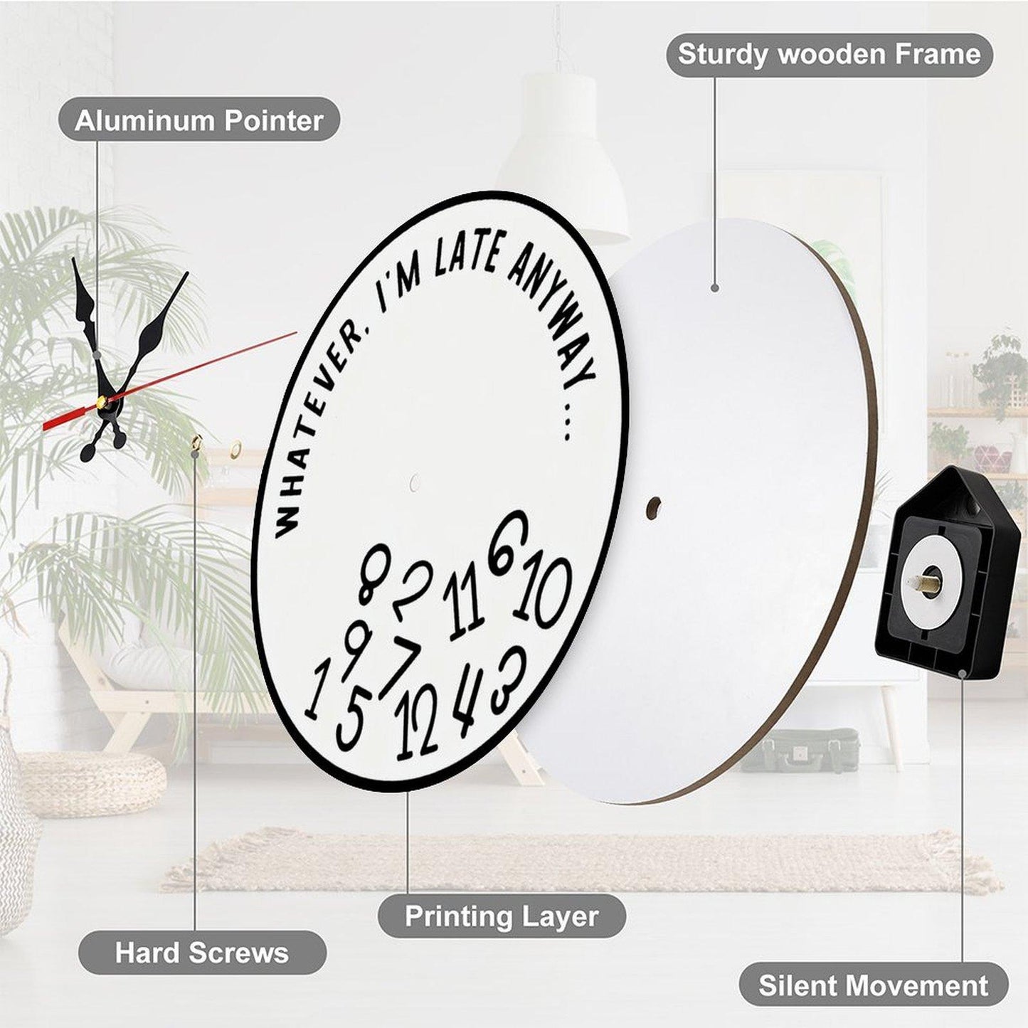 š„Last Day 49% OFF -"I'm Late Anyway" Wall Clockšā°