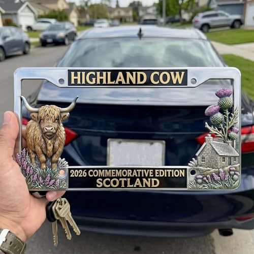 š„Last Day 49% OFF - š Highland Cow License Plate Frame