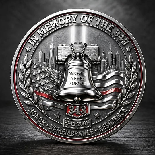 Never Forget 9.11.2001 First Responders Commemorative Metal Medal