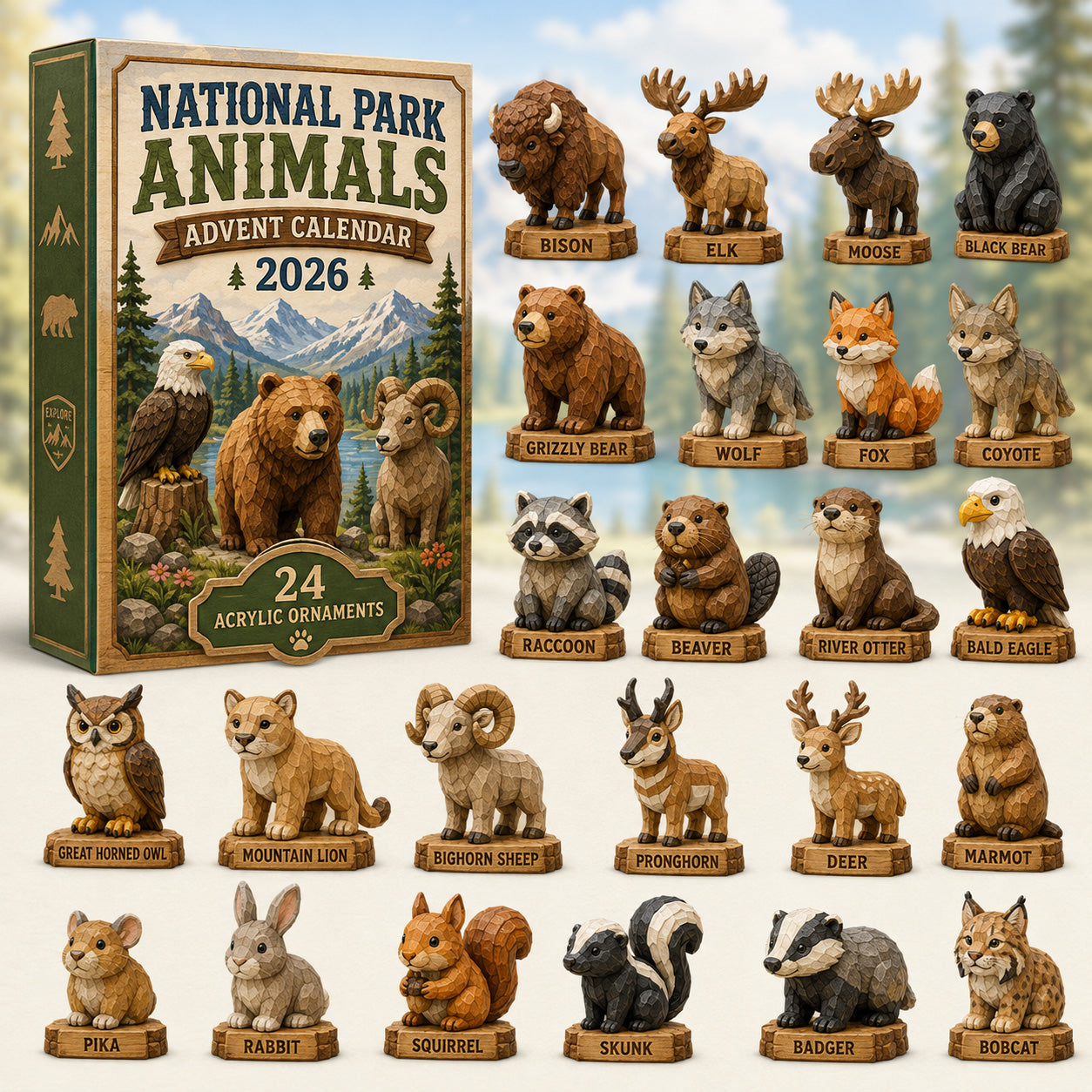 National Park Adorable Animals Advent Calendar 2026 - 24-Day Festive Countdown