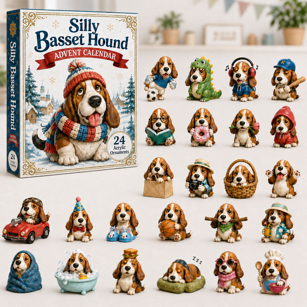 Silly Basset Hound Advent Calendar 2026 - 24-Day Festive Countdown