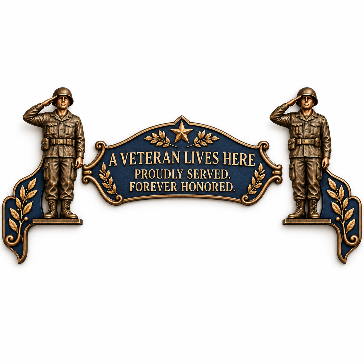 ποΈβ¨ "A Veteran Lives Here" β Proudly Served 3-Piece Door Frame Decor Set