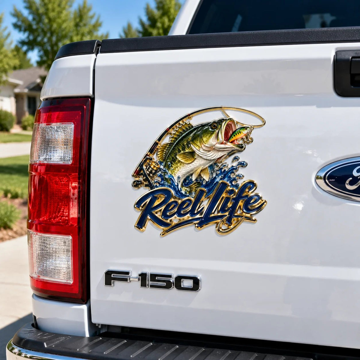 š£Reel Life Bass Fishing Car Emblem