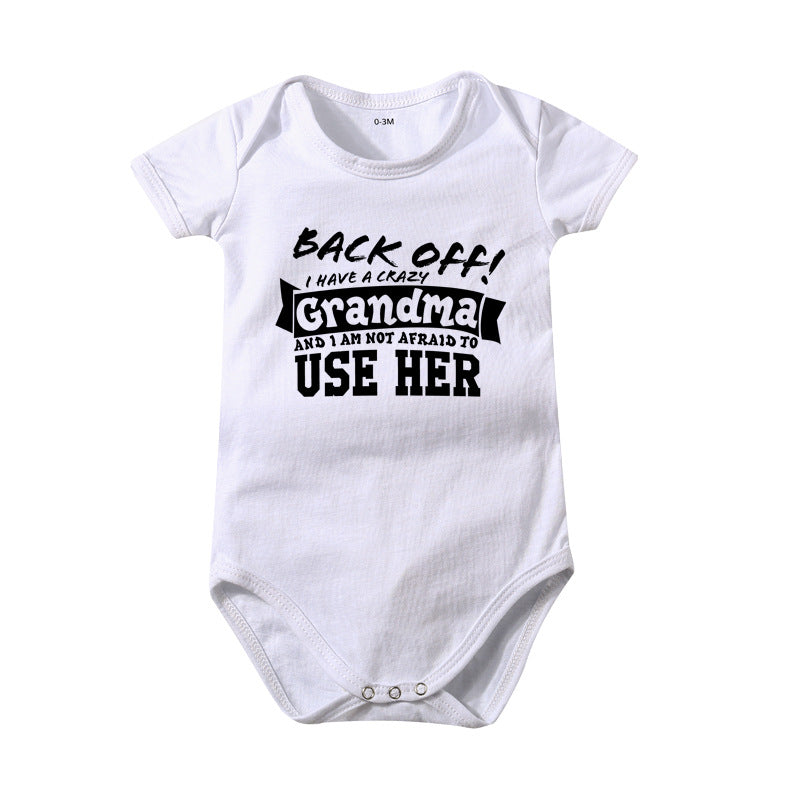 🔥Hot Sale 49% off🌟👶 "Back Off! I Have a Crazy Grandpa" Cute Cotton Baby Bodysuit