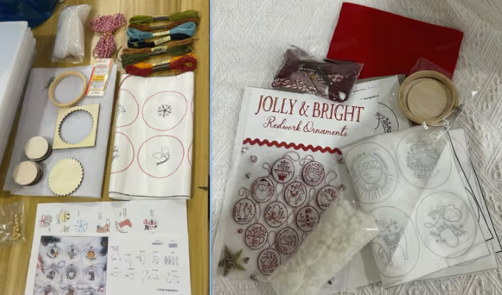 Christmas Saleš„Hand Embroidery Christmas Ornaments kit