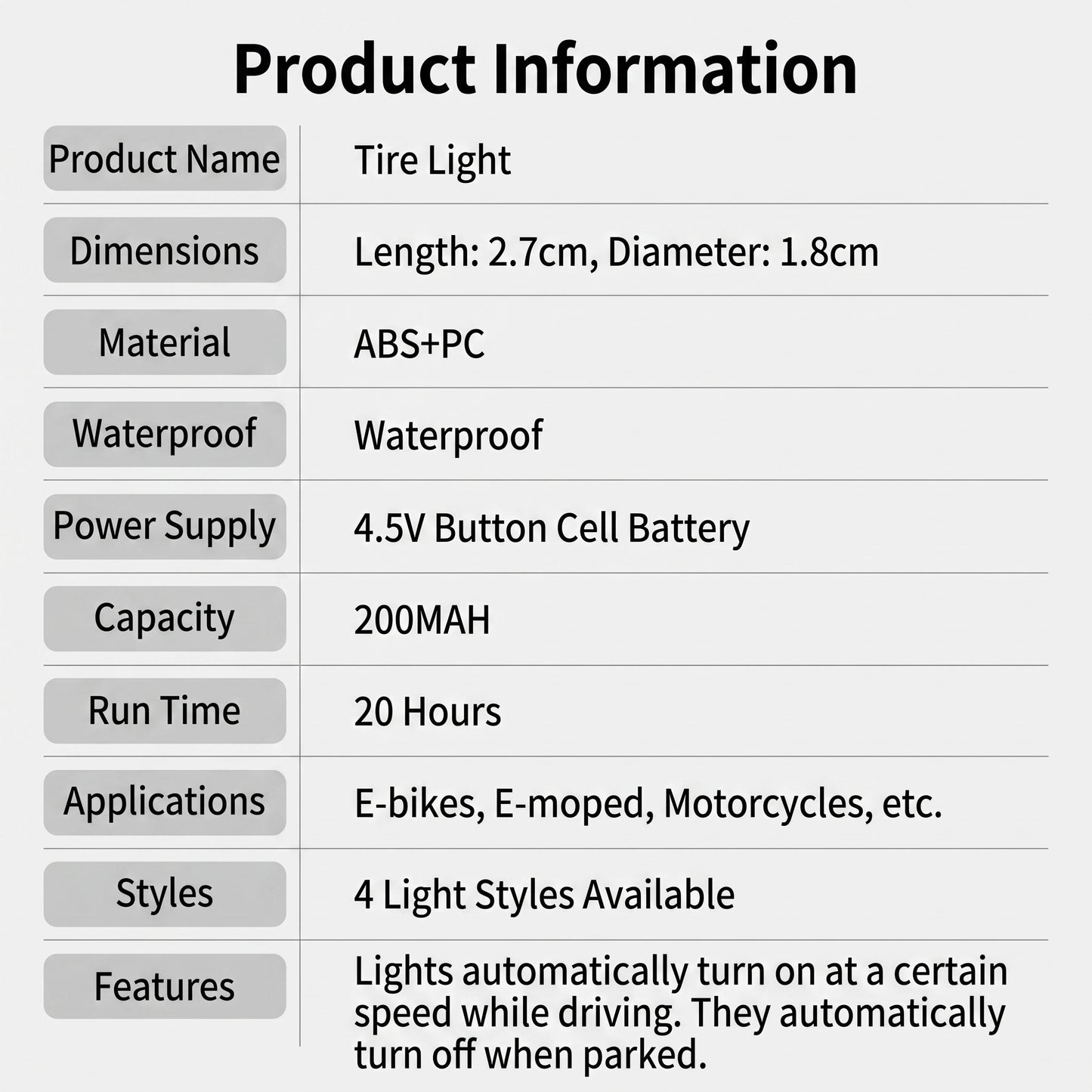 LED Tire Valve Stem Lights