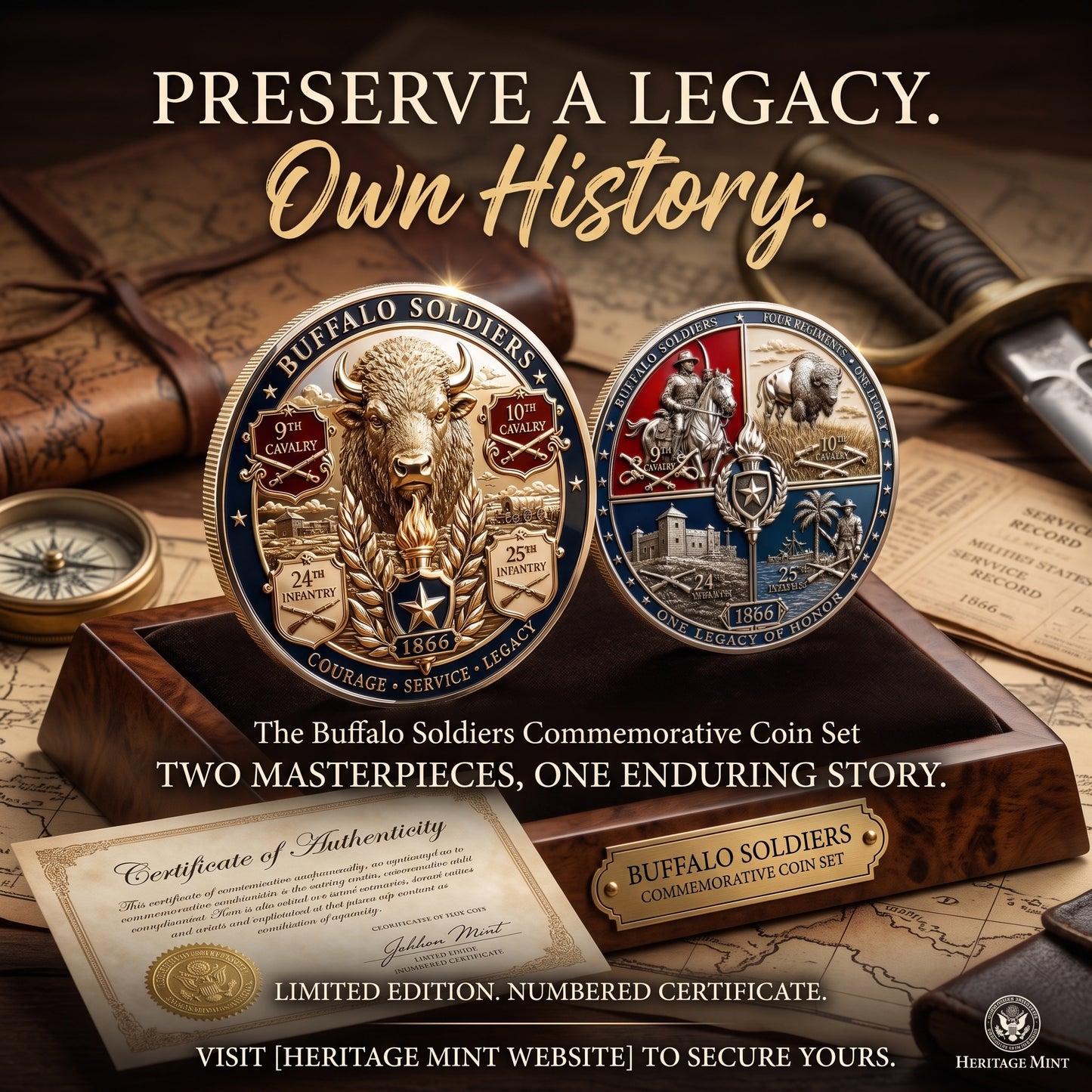 Buffalo Soldiers Commemorative Metal Medal
