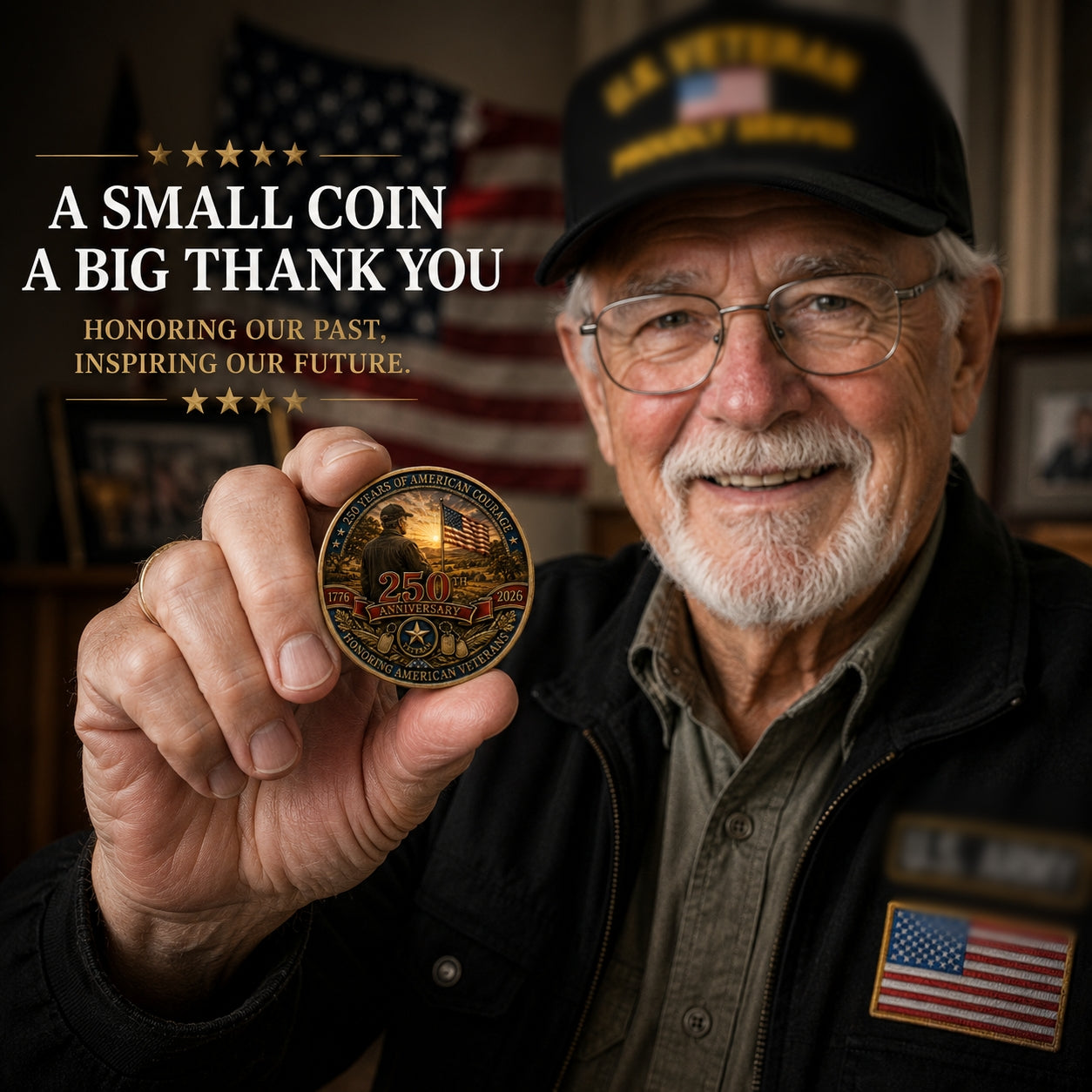 🇺🇸 Limited Edition 250th Anniversary Commemorative Veteran Coin (1776-2026) | The Ultimate Keepsake & Challenge Coin 🦅