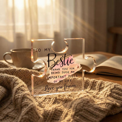 The "Important Piece of My Life" Acrylic Puzzle Keepsake | Heartfelt Gift for Family & Friends