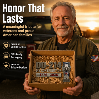 Veteran DD-214 Metal Car Emblem/Badge