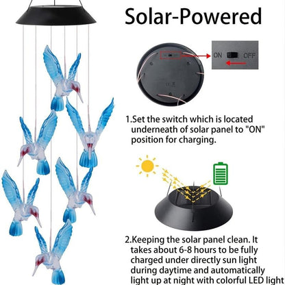 🦋 Enhance Your Garden - ✨Creative Bird Design Solar Wind Chimes