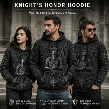 Men's Vintage Knights Templar Faith Print Casual Hoodie