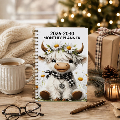🐮 2026–2030 Highland Cow Monthly Planner 📚
