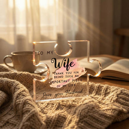 The "Important Piece of My Life" Acrylic Puzzle Keepsake | Heartfelt Gift for Family & Friends