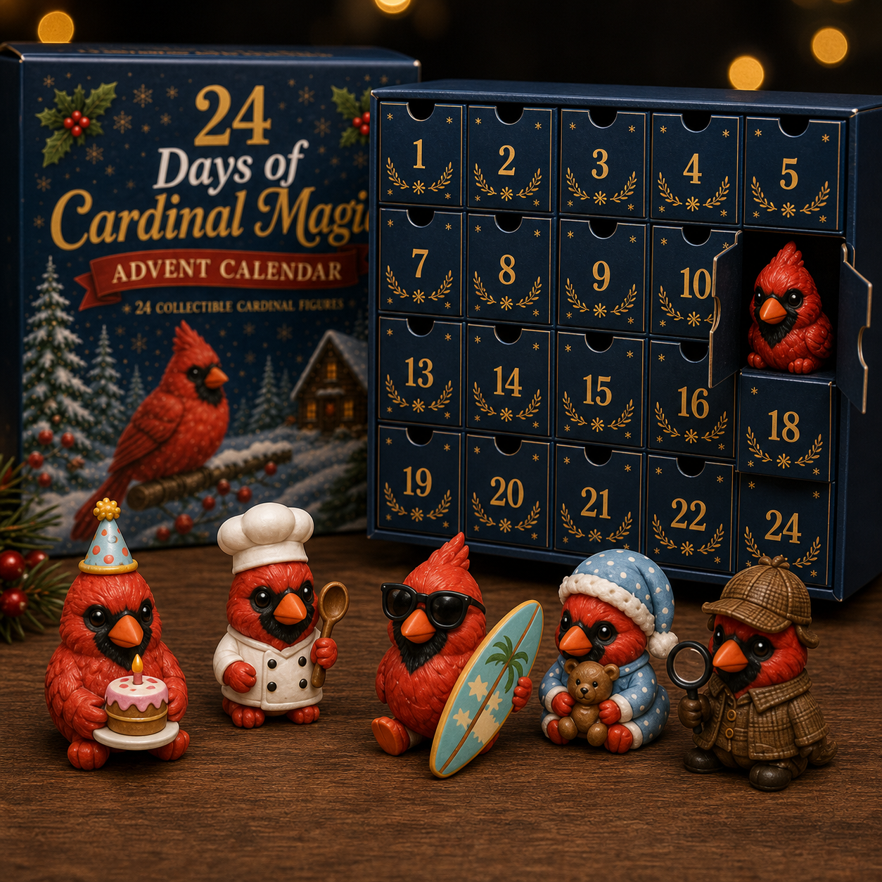24 Days of Cardinal Magic Advent Calendar – 24 Collectible Christmas Cardinal Surprises