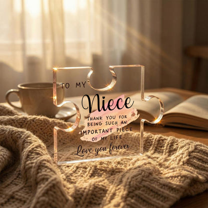 The "Important Piece of My Life" Acrylic Puzzle Keepsake | Heartfelt Gift for Family & Friends