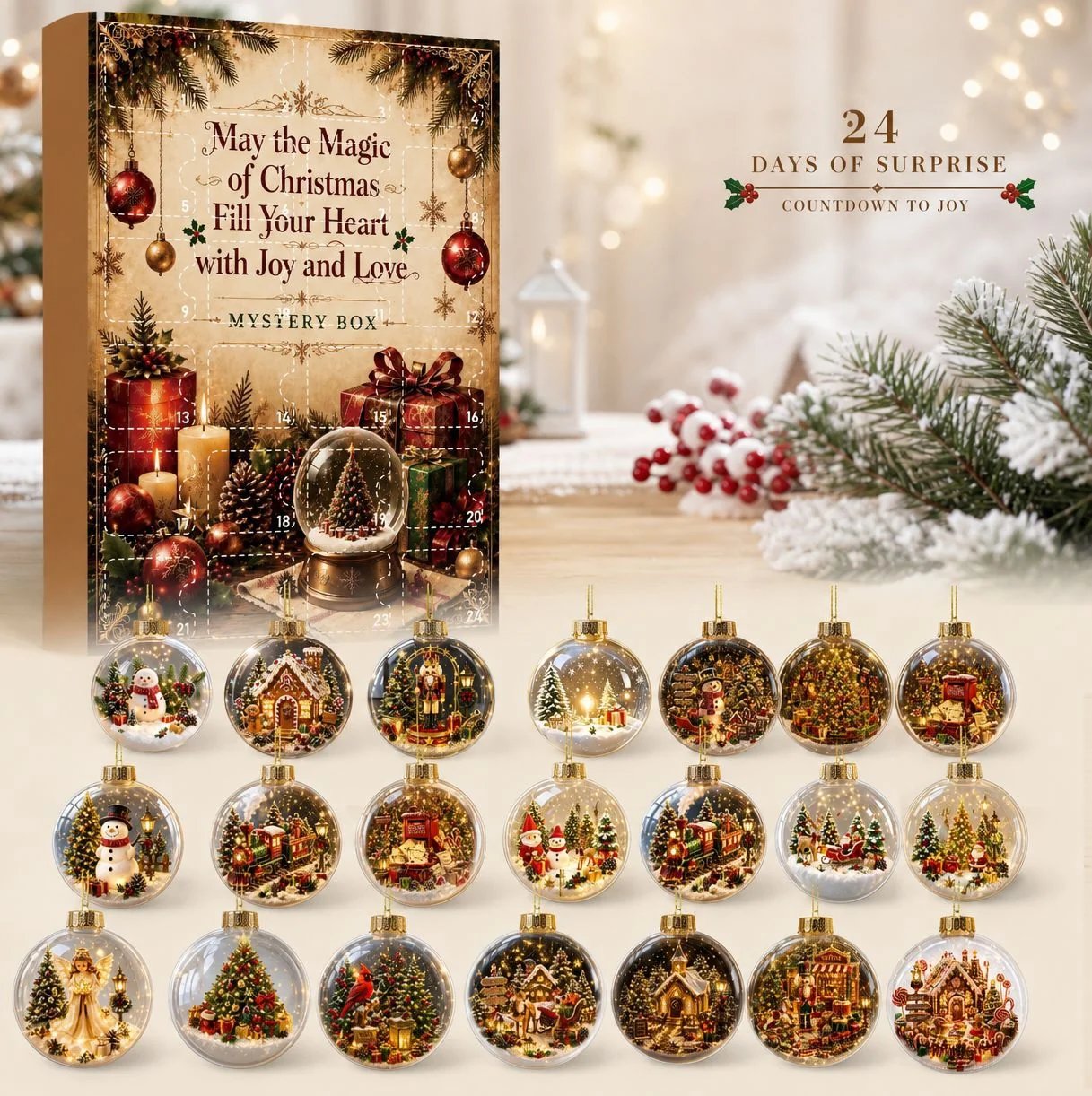 🎄 24-Day Christmas Mystery Ornament Advent Calendar