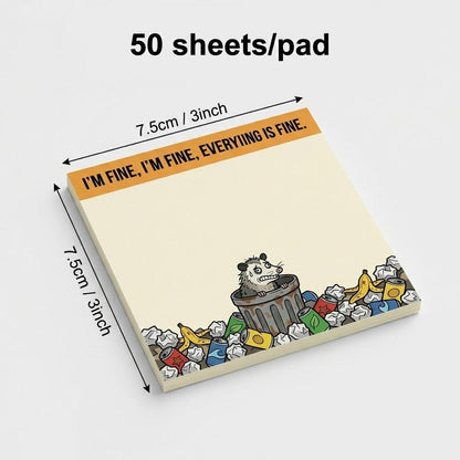 The "Relatable Opossum" Sticky Note Set (4-Pack) 🐾🗑️ | Funny Office Desk Accessories & Coworker Gag Gift