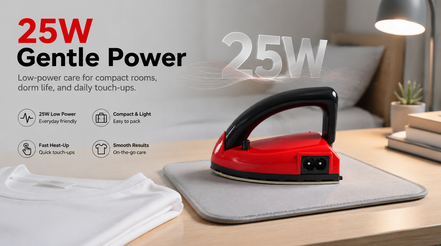 The Mighty Mini Foldable Iron ✈️🎨 | Portable Travel & Crafting Iron (Dual Voltage)