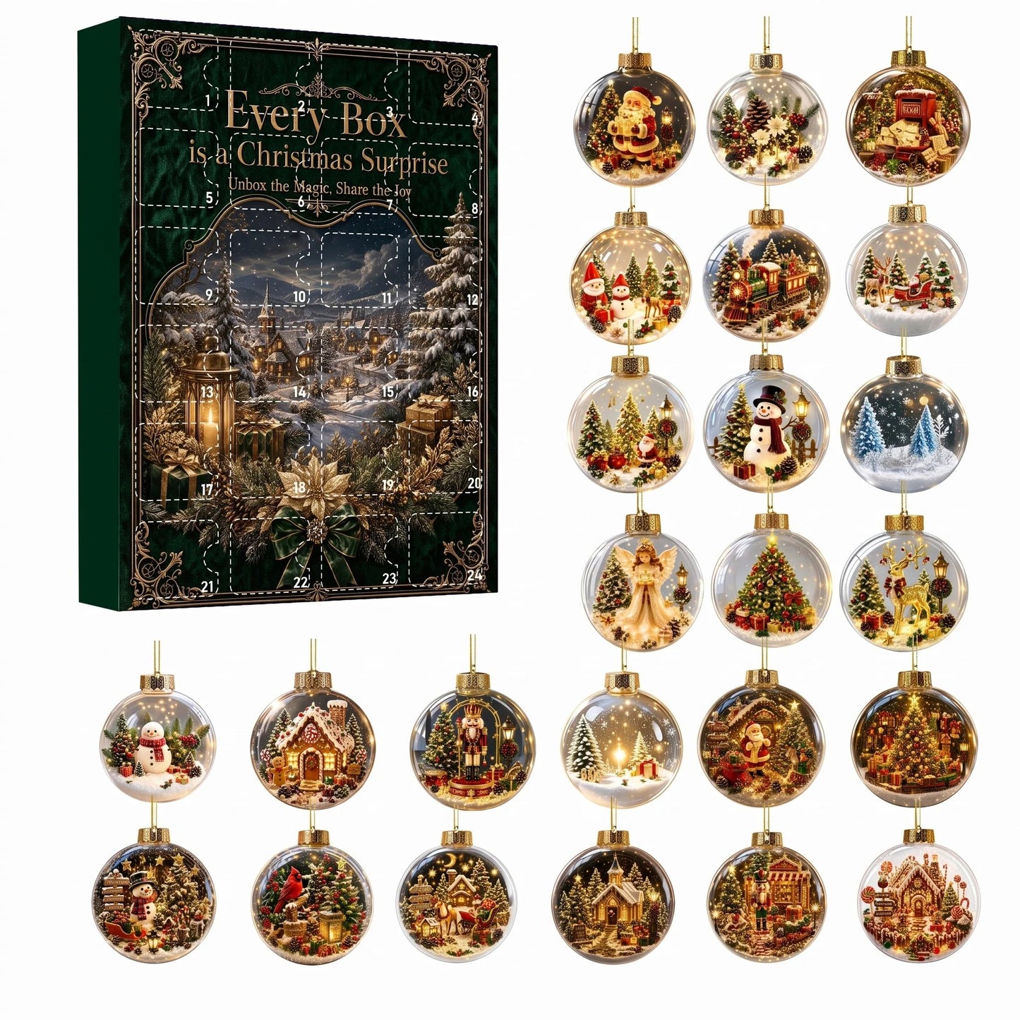 🎄 24-Day Christmas Mystery Ornament Advent Calendar