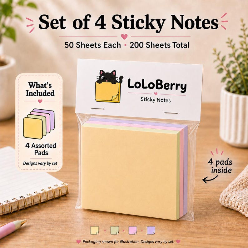 The "Relatable Opossum" Sticky Note Set (4-Pack) 🐾🗑️ | Funny Office Desk Accessories & Coworker Gag Gift