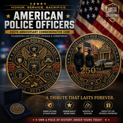 🇺🇸 The Ultimate "Thank You" – 250th Anniversary American Police Officer Commemorative Coin (1776-2026) 🦅