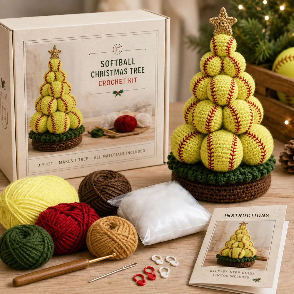 🔥LAST DAY 50% OFF - 🎄Sports Ball Christmas Tree Crochet Kit