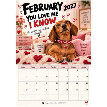 2027 Funny Dachshund Wall Calendar – Sarcastic Sausage Dog Calendar, Monthly Dog Lover Gift