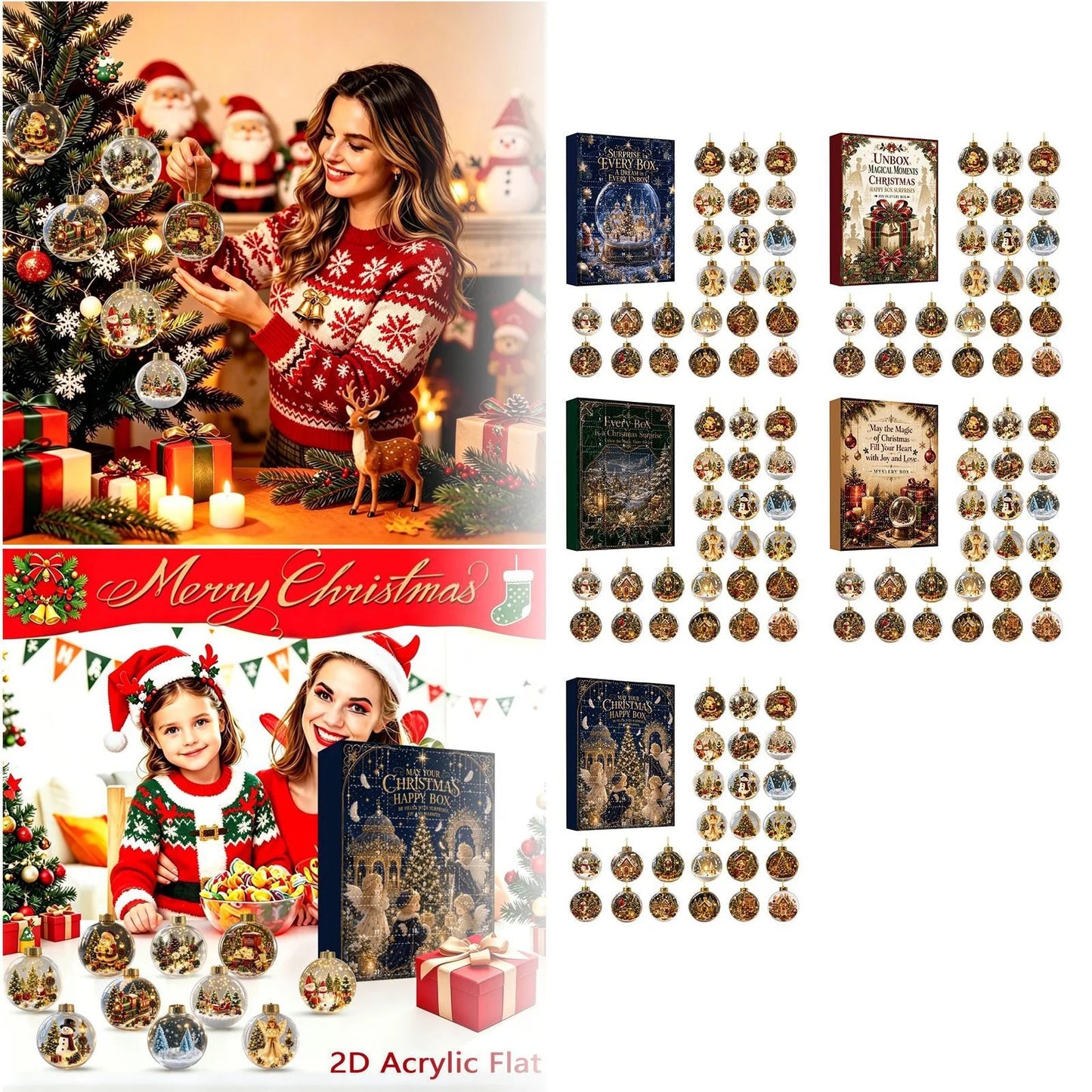 🎄 24-Day Christmas Mystery Ornament Advent Calendar