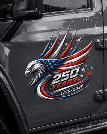 🏆🦅 250th Anniversary of the Founding of the United States commemorative sticker 1776-2026 Patriotic Eagle car decal waterproof vinyl car🚙 and truck decorative sticker🔥