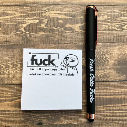 💥Last Day Promotion 49%OFF💝 【Office Spokesperson】Mental Checkout Bundle | Fresh Outta Fucks Stress-Relief Ballpoint Pen + Rant Pad