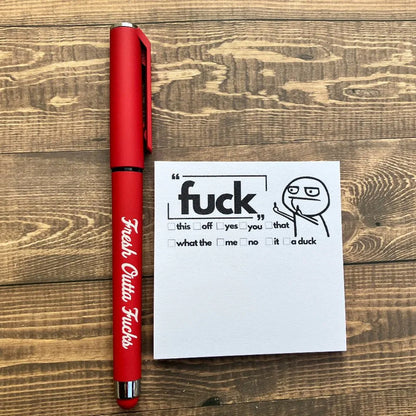 💥Last Day Promotion 49%OFF💝 【Office Spokesperson】Mental Checkout Bundle | Fresh Outta Fucks Stress-Relief Ballpoint Pen + Rant Pad