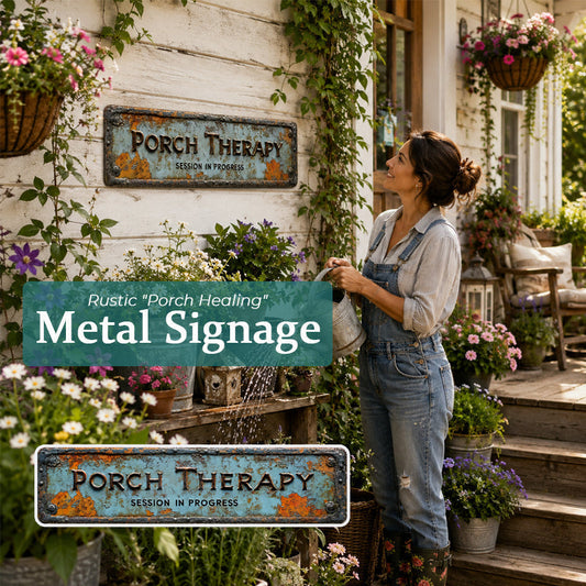 🏡Summer Sale 49% OFF🔥Country-style "Porch Healing" Metal Sign