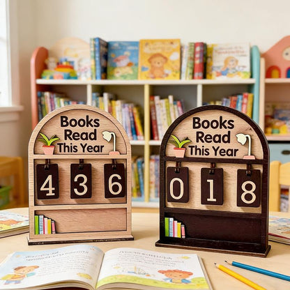 Wooden Annual Reading Count Display Piece