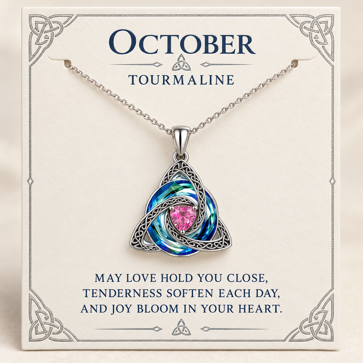 ♾️💖Birthstone Celtic Knot Necklace with cards