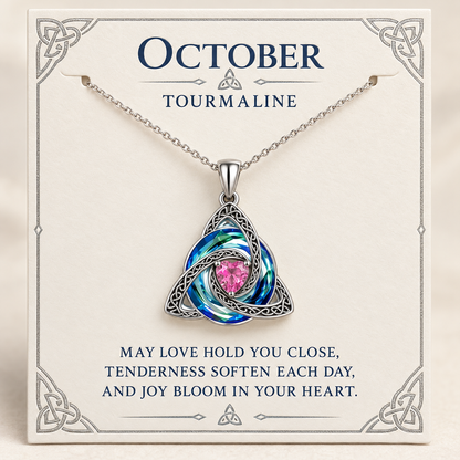 ♾️💖Birthstone Celtic Knot Necklace with cards