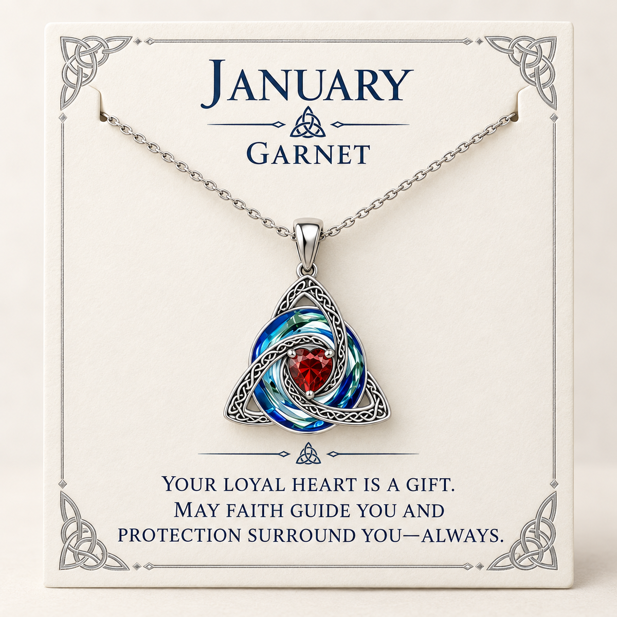 ♾️💖Birthstone Celtic Knot Necklace with cards