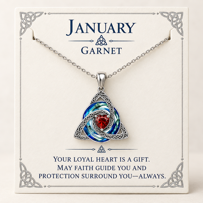 ♾️💖Birthstone Celtic Knot Necklace with cards