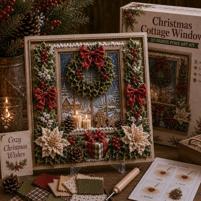 🔥HOT SALE🔥🎁 3D Christmas Fabric Poke Art Kit
