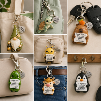 💖 Emotional Support Keychain Collection – A Tiny Reminder You’re Doing Better Than You Think